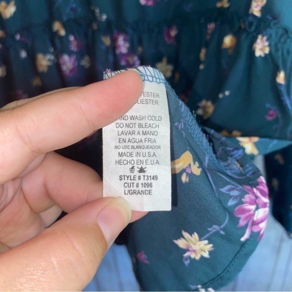 Carol Christian Hunter Green Floral Short Dress - Picture 6 of 6